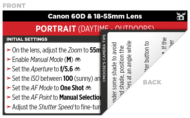 Sample Canon 60D Cheat Sheet