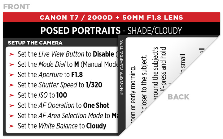 Canon Rebel T7 2000D Best Settings