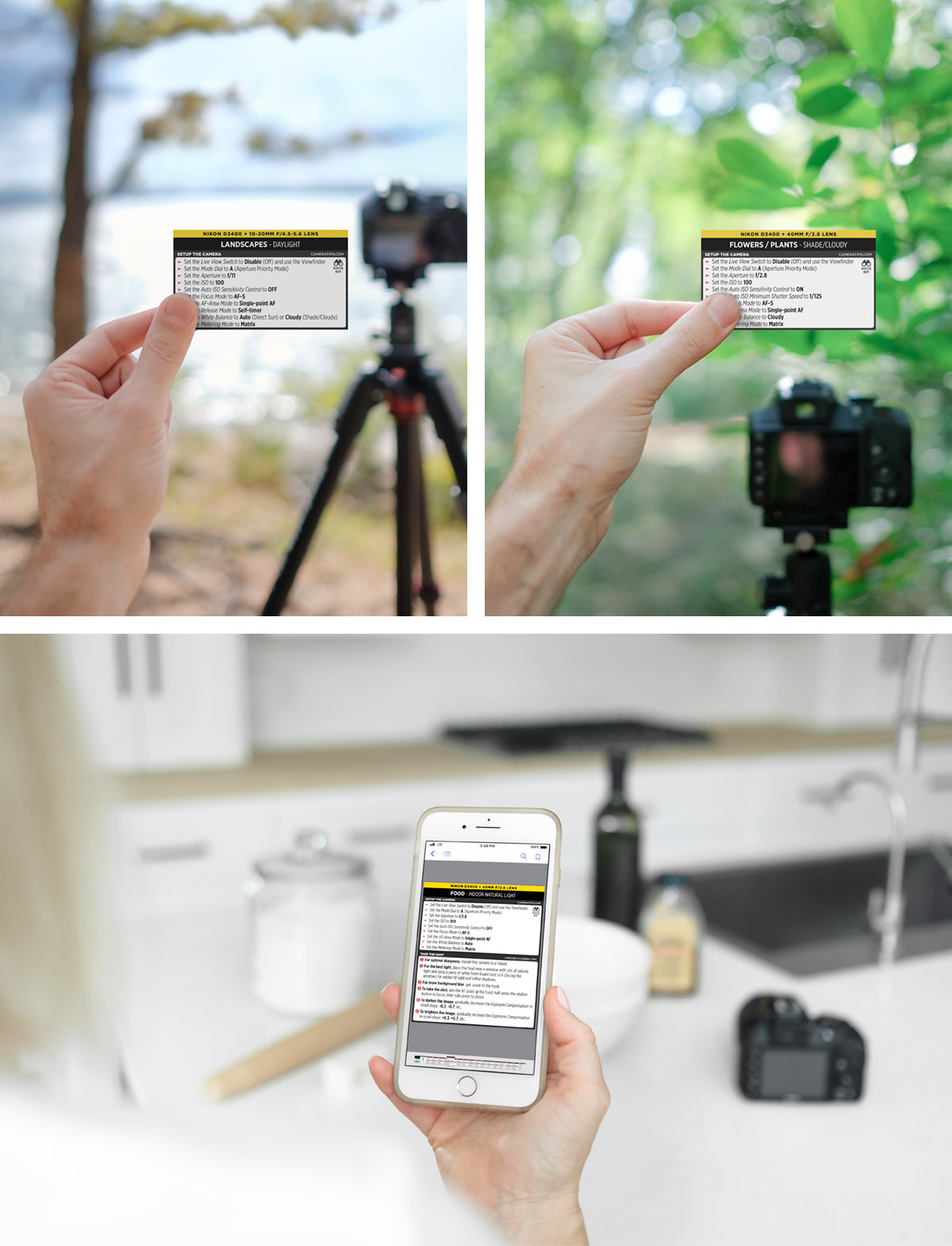 Nikon D3400 Cheat Sheet for Food and Landscape Photography