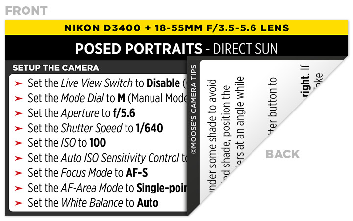 Sample Nikon D3400 Cheat Sheet