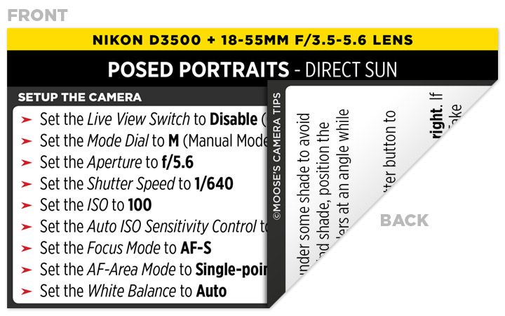 Sample Nikon D3500 Cheat Sheet