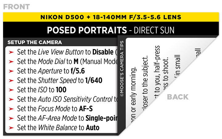 Sample Nikon D500 Cheat Sheet