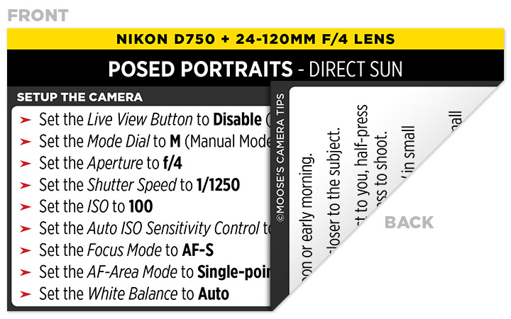Sample Nikon D750 Cheat Sheet
