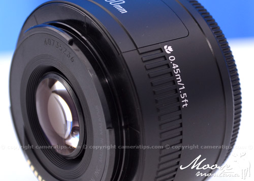Canon 50mm f1.8 II EF lens mount - © Copyright Cameratips.com