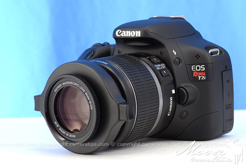 Canon T2i with Raynox DCR-250 - © Copyright Cameratips.com Canon T2i with Raynox DCR-250 - © Copyright Cameratips.com