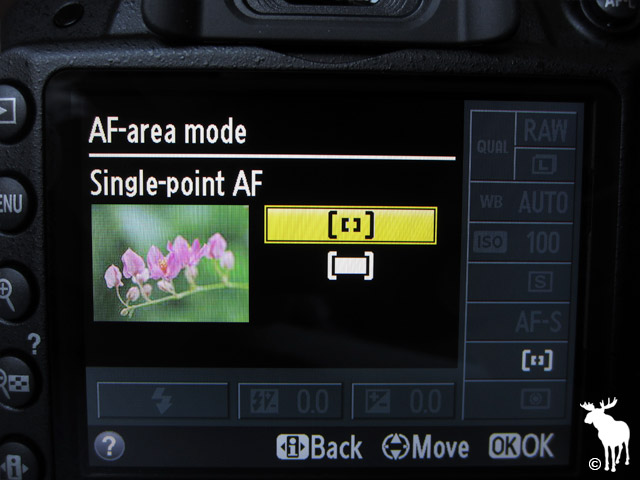 Nikon D3200 Single-point AF